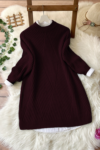 MODAQU Baklava Soft Sweater Tunic - Burgundy