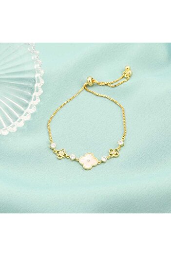 Bijuteria SORELLY Bratara Argint Placat cu Aur Reglabila Floare