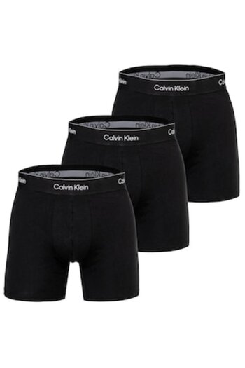 Calvin Klein , Set de boxeri cu banda logo in talie - 3 perechi, Negru, L