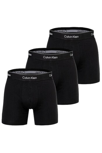 Calvin Klein , Set de boxeri cu banda logo in talie - 3 perechi, Negru, L