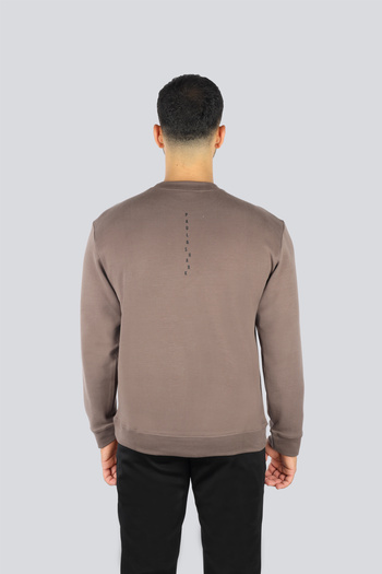 PAUL&SHARK Men's Regular Fit Logo Patterned Round Neck Cotton Long Sleeve Brown Sweatshirt 15311861-36