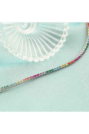 Bijuteria SORELLY Bratara Argint Tennis cu Pietre Multicolore 2 mm 20 cm