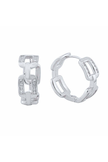 Bijuteria SORELLY Silver Chain Earrings with Zirconia Stones
