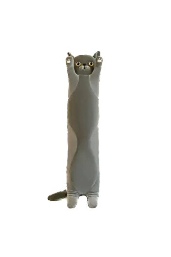 OEM Plush Toy, Long Cat, British, Pillow Type, 85 cm, Gray