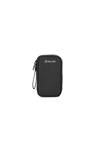 TELLUR Bag for organizing cables and accessories 21x12.5x6cm, polyester, Black