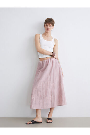 LC Waikiki New Season Elastic Waist Textured A-Line Skirt