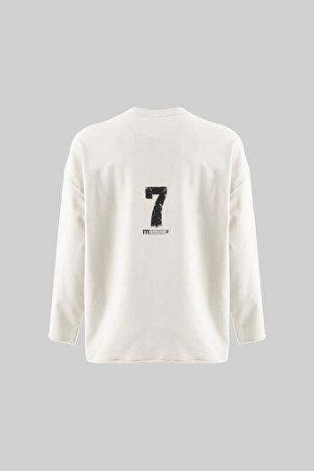Machinist Men's Oversize Printed Long Sleeve Space Gray Sweatshirt