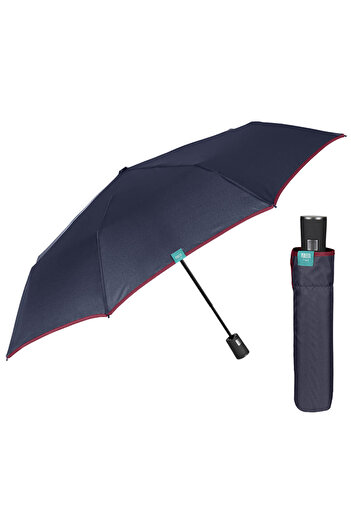 Perletti Mini Blue Automatic Folding Rain Umbrella for Men