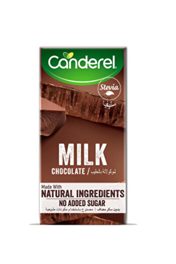 Canderel Milk Chocolate, No Added Sugar, 100% Natural 75g x 4