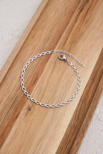 ByFlorya Jewelry Steel Barley Chain Anklet Suitable for Daily Use in the Sea Wheat Anklet Non-Tarnishable 3mm 22Cm+4Cm