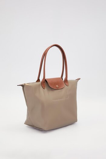 Levidor Gray Leather Strap Tote Shoulder Bag