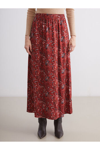 LC Waikiki Patterned A-Line Skirt with Elastic Waist