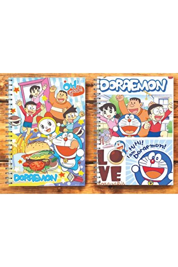 nihonwosekai 2 Pcs Doraemon A5 Anime Spiral Notebook 50 Sheets