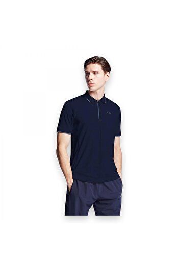 Lescon Ανδρικό μπλουζάκι 25B1046 με κοντό μανίκι Polo Neck T Navy Blue