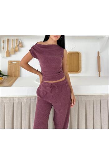 SUYA US WEAR Wrapped Fabric Trousers-Blues Double Suit