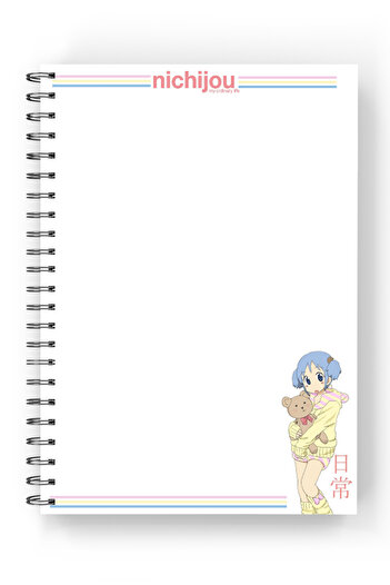 nihonwosekai قطعتان من دفتر ملاحظات حلزوني من Nichijou A5 Anime مكون من 50 ورقة