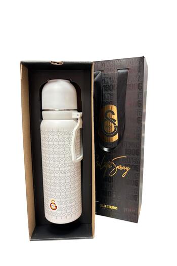 Galatasaray Steel Thermos 650 ml White Color with Cup Licensed Original Product Boxed Gs