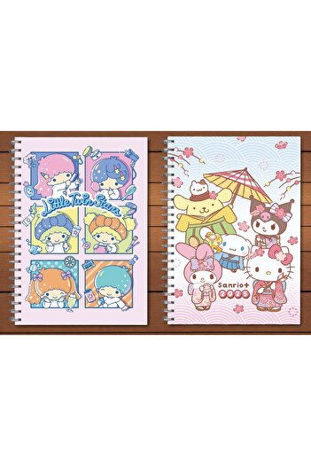 nihonwosekai 2 bucăți caiete cu spirală cu personaje Sanrio A5 Anime 50 coli Kuromi My Melody Cinnamoroll
