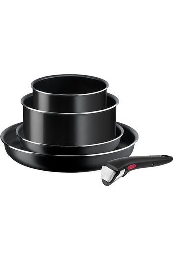 TEFAL Set vase Easy Cook & Clean Starter Kit L1539543, 5 piese, 16-28cm, aluminiu, negru