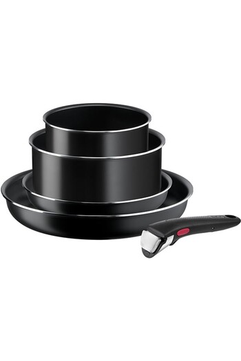 TEFAL Set vase Easy Cook & Clean Starter Kit L1539543, 5 piese, 16-28cm, aluminiu, negru