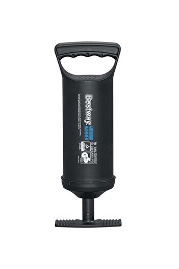 BESTWAY Air Hammer Inflation Pump - Manual Pump, Flexible Hose (0.8m), 3 Valve Adapters, 36 cm x 30