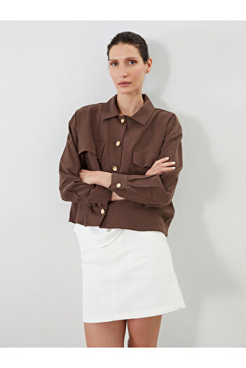 LC Waikiki New Season Shirt Collar Oversize Women's Jacket