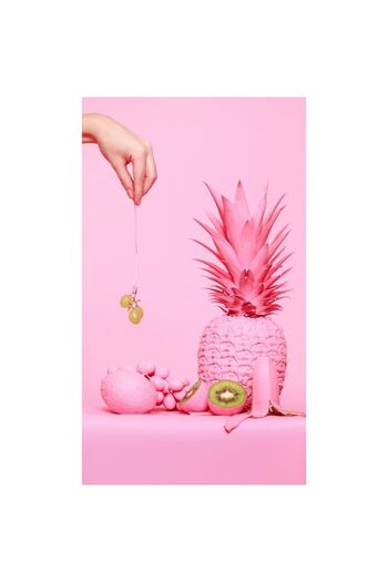 OEM Self-Adhesive PVC Wallpaper, Abstract Pink Fruit Design 250x400 cm