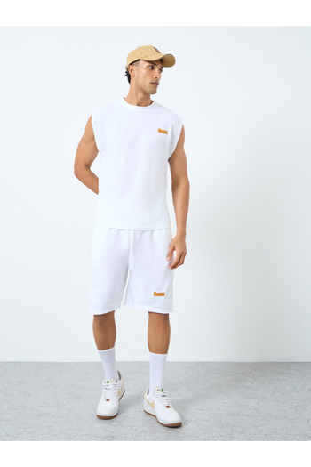 Styli Men Solid Oversized Tank and Shorts Co-Ords