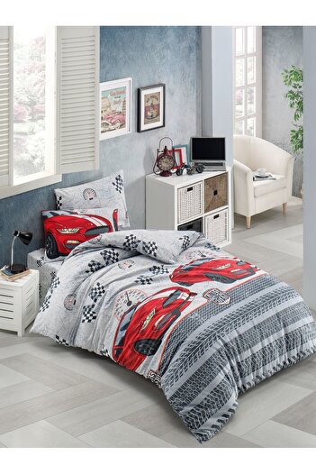 Beğenal Ranforce Light (Fast Cars) Single Duvet Cover Set