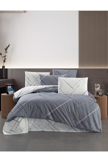 Beğenal Ranforce Light (Reflection Grey) Single Duvet Cover Set