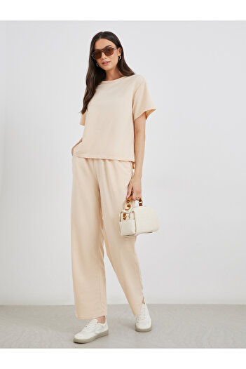Take Two By Styli Solid Casual T-Shirt and Pants Co-Ords