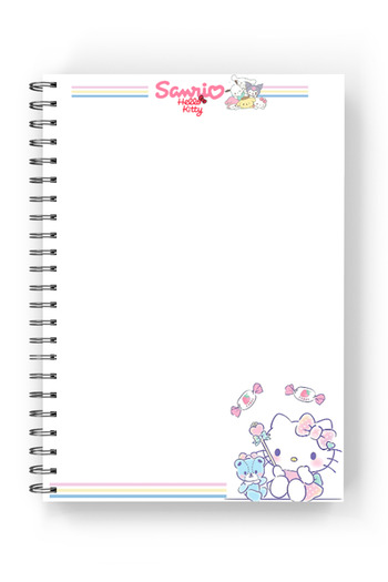 nihonwosekai 2 Pcs Sanrio Characters Hello Kitty A5 Anime Spiral Notebook 50 Sheets