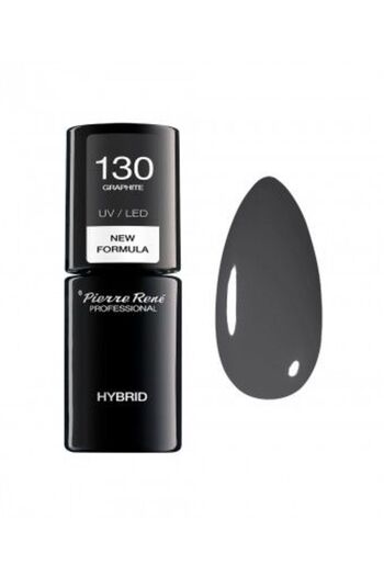 Pierre Rene Semi-Permanent Nail Polish - Color Hybrid Polish No. 130 Graphite 6ml - Pierre Rene