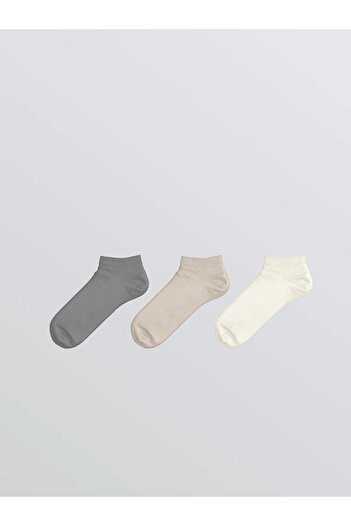 LC Waikiki Women's Plain Booties Socks 3-Pack (W5)