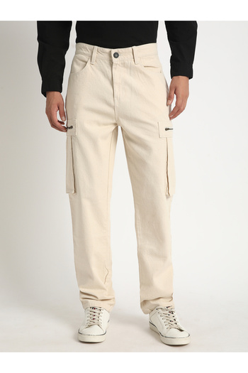 Bene Kleed By Styli Men Mid Rise Straight Fit Cargo Jeans