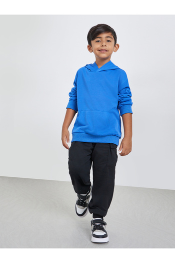 Styli Boys Blue Relaxed Fit Hoodie with Front Pocket