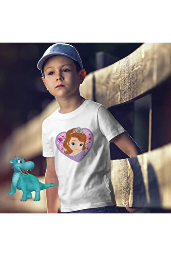 OEM Children's T-shirt Boys Sofia the First Heart Drawings