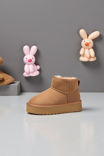 DARK SEER Kids DS Oggo C. Taba Kız Çocuk Kürklü Bot Günlük Ayakkabı Sneaker