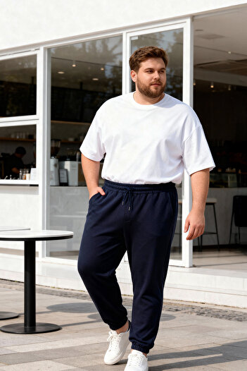 Trendyol Collection Синій прямий великий розмір спортивні штани TMNSS24AJ00001