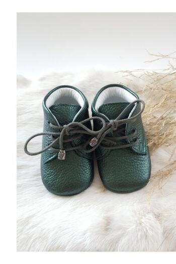 Hodore Genuine Leather Baby Boots Green