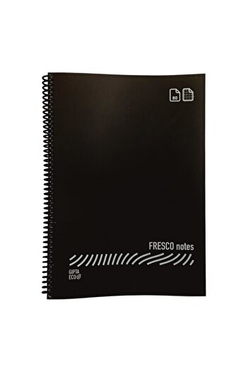 Gıpta Fresco A4 80 Sheets Lined Spiral Notebook - 1 Piece Black
