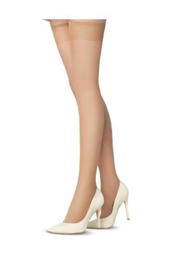 Müjde Thin Elastic 3 Pieces Over the Knee Socks 38 Bronze