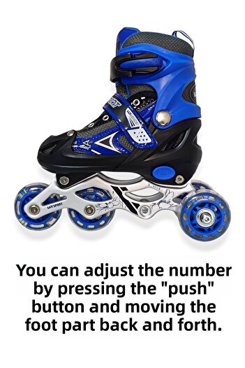 Brother Toys Children's Roller Skates with Bag and Lighted Numbers, Adjustable Size, Single Row and 2+1+1 Wheel Skates, Pink, Red, Blue