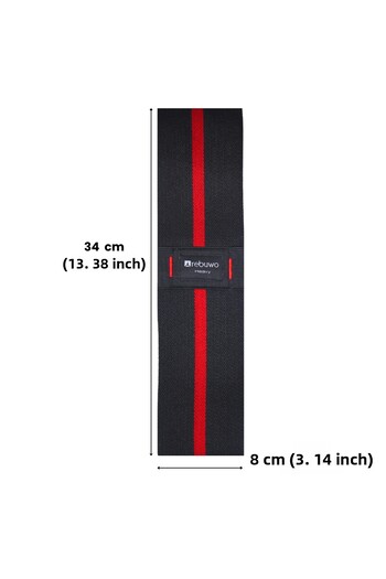 Rebuwo Heavy Squat Resistance Band 34X8 cm Non-Slip Fitness Exercise Band – Black & Red