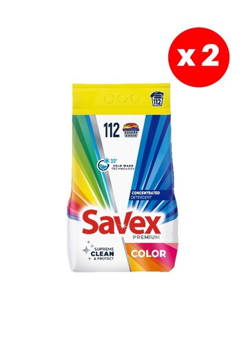 SAVEX Premium Powder Detergent Colour, 9kg x2 PCS