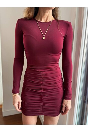 Maldia Shop Γυναικείο Παντεσπέρμι Φόρεμα Claret Red