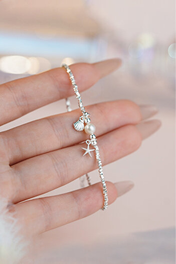 The Collection Minimal Design Starfish and Seashell Charm Bracelet Pinterest Shiny Stone Princess Bracelet