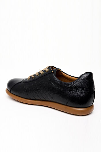 Morven Erkek Siyah Deri Smart Casual Ayakkabı
