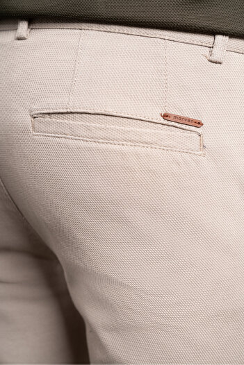 Morven Erkek Bej Slim Fit Dar Kesim Chino Pantolon