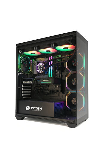 PC'GEN Gaming computer, Core i7-14700f, 32GB DDR5 RAM, 1TB NVMe SSD, without graphics card, black